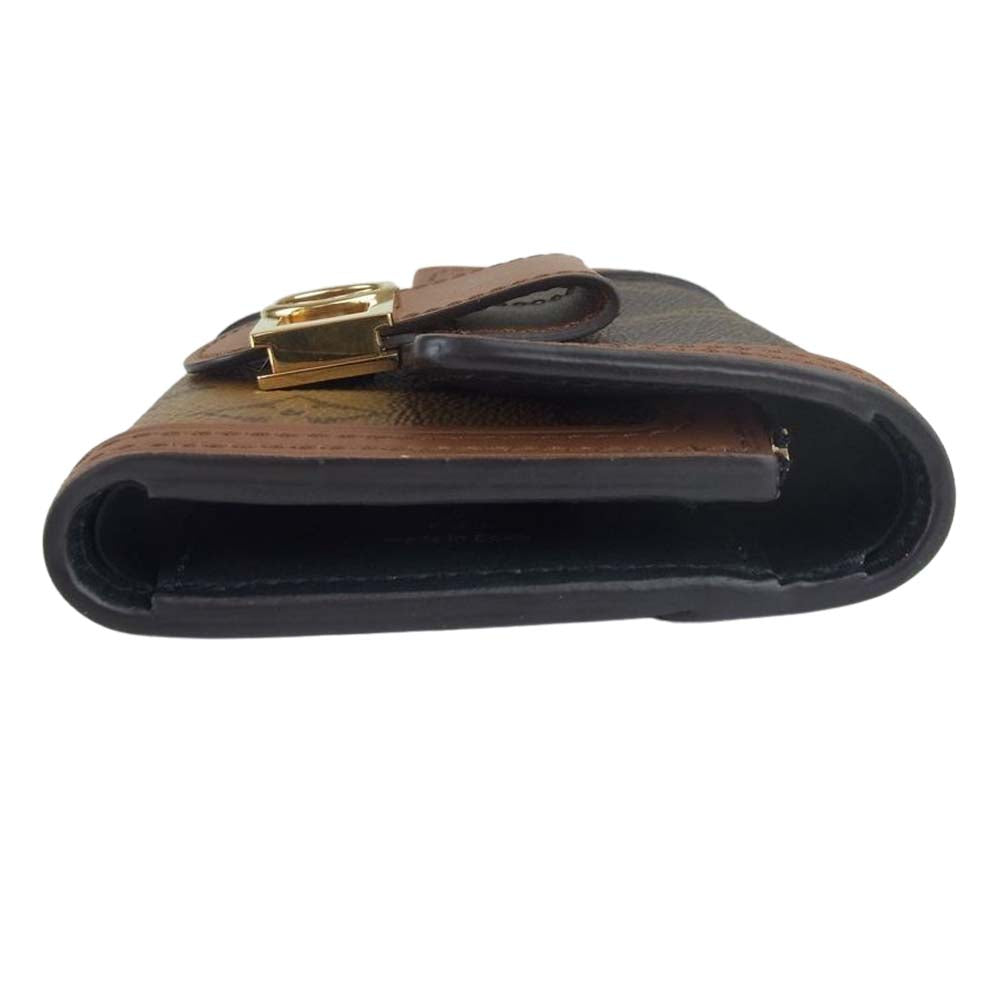 LOUIS VUITTON ルイ・ヴィトン M68725 ポルトフォイユ ドーフィーヌ モノグラム リバース コンパクトウォレット 3つ折り 財布 ブラウン系【中古】