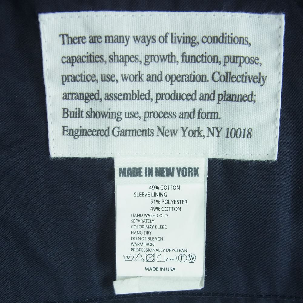 Engineered Garments エンジニアードガーメンツ USA製 コットン ベッドフォード ジャケット ダークネイビー系【中古】