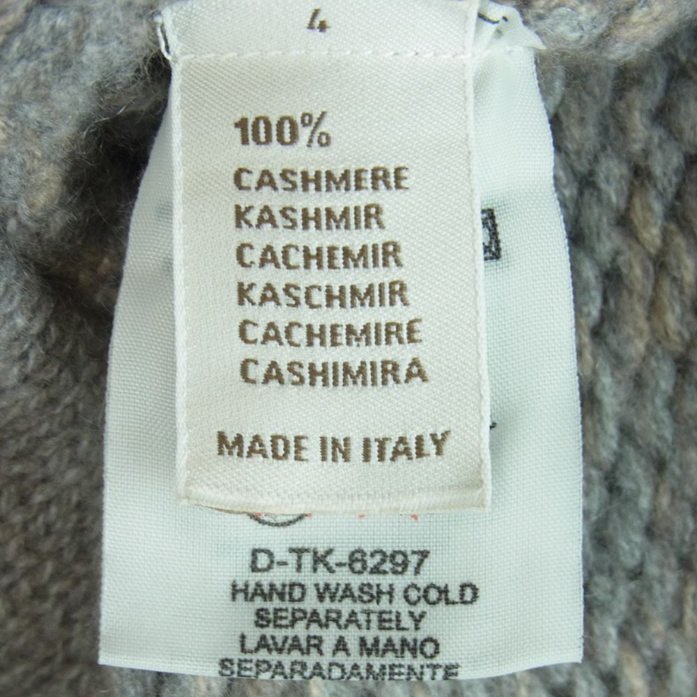 Ermenegildo Zegna エルメネジルドゼニア ピュアカシミヤ100% メランジ ローゲージ ニット カーディガン イタリア製 グレー系 S 48【中古】