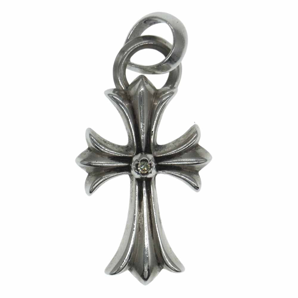 CHROME HEARTS クロムハーツ（原本有） CH CRS SML W BALE スモールCHクロス ベイル アフターダイヤ ペンダントトップ シルバー系【中古】