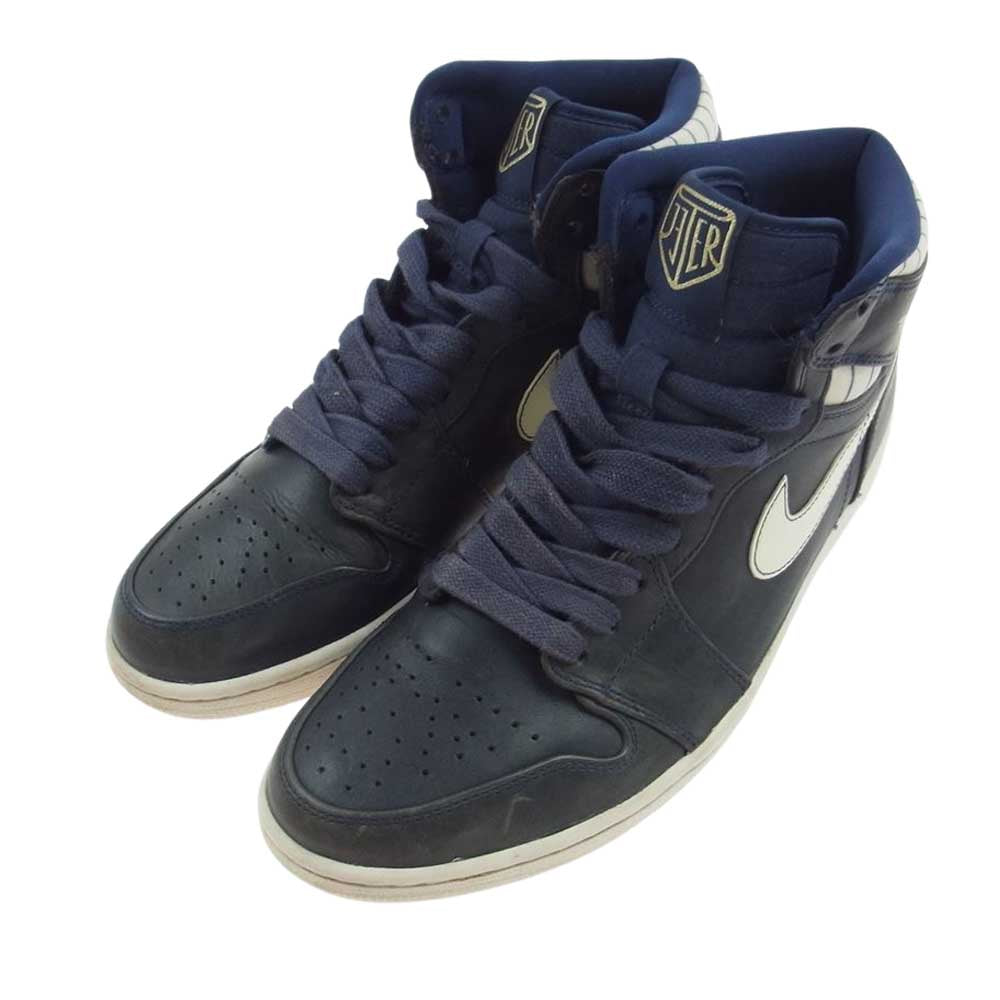 NIKE AIR JORDAN ナイキ ジョーダン 715854-402  AIR JORDAN1 RETRO DEREK JETER デレク ジーター ハイカット ニューヨーク ヤンキース スニーカー ダークネイビー系 29.0cm【中古】