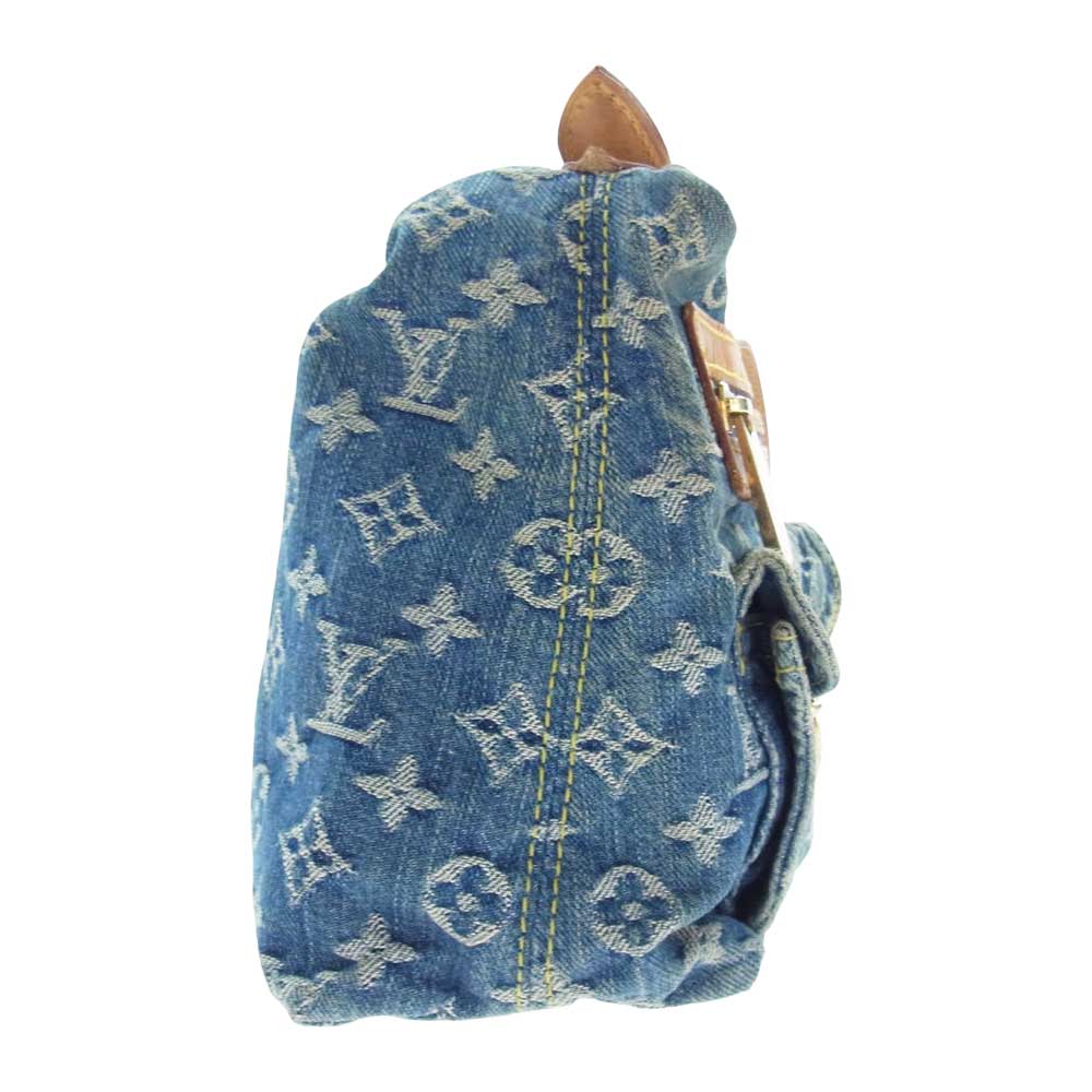 LOUIS VUITTON ルイ・ヴィトン M95049 モノグラムデニム バギーPM ショルダー バッグ  ブルー系 ライトブラウン系【中古】