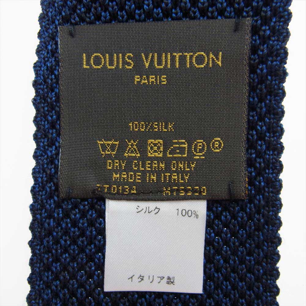 LOUIS VUITTON ルイ・ヴィトン イタリア製 シルク100％ ニットタイ ネクタイ ダークネイビー系【中古】