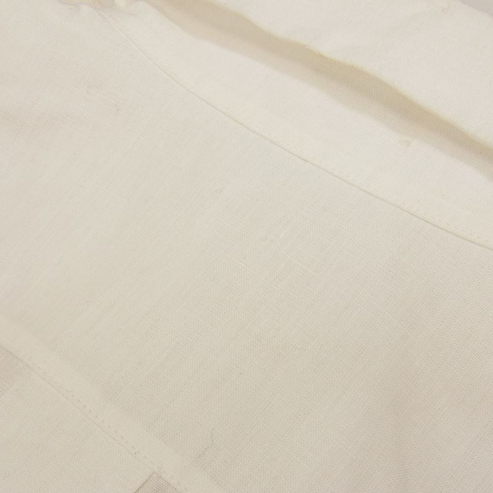 HERMES エルメス 国内正規品 マルジェラ期 スタータグ 比翼タックストライプ リネン ノースリーブ ブラウス ホワイト系 38【中古】