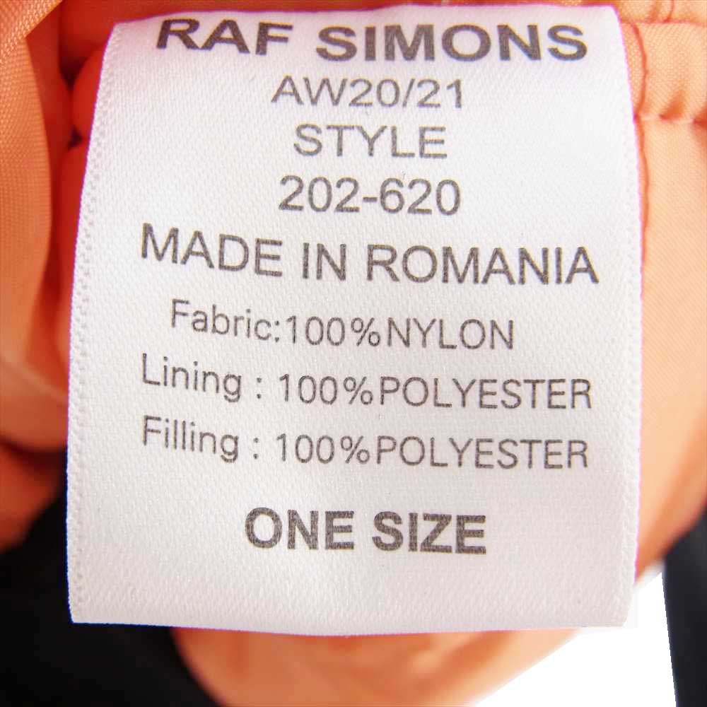 RAF SIMONS ラフシモンズ 20AW 202-620 NYLON PATCHED BOMBER WOOL ワッペン パッチ付き レイヤード ドッキング ブルゾン ボンバージャケット ブラック系【中古】