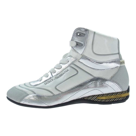 DOLCE&GABBANA ドルチェアンドガッバーナ ハイカットスニーカー ホワイト系 シルバー系 7【中古】