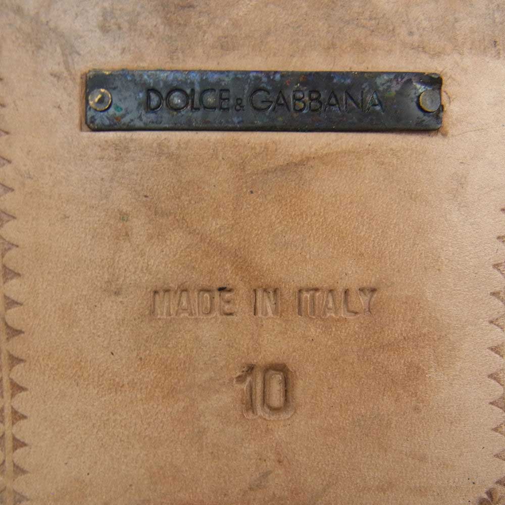 DOLCE&GABBANA ドルチェアンドガッバーナ メダリオン ウィングチップ ドレス シューズ 革靴  ブラック系 10【中古】