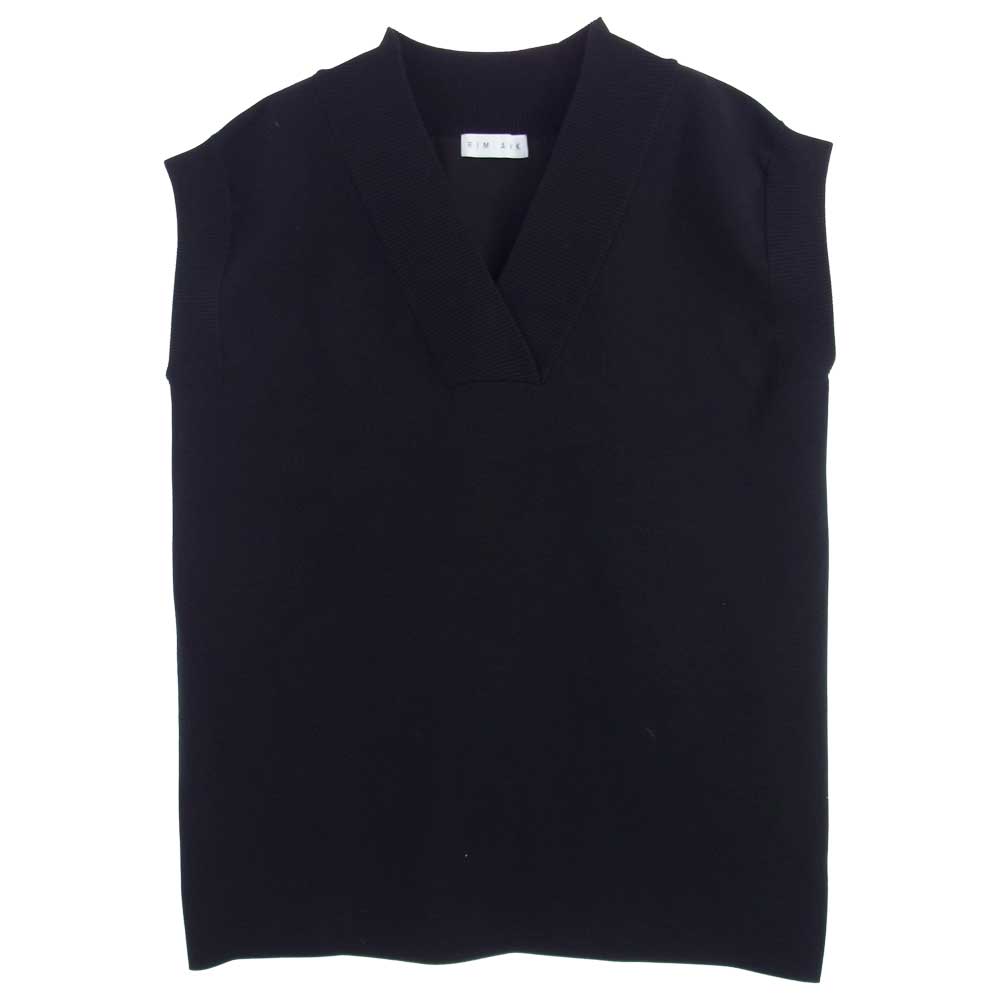 リムアーク Oversize knit tops オーバーサイズ Vネック ニット ベスト ブラック系 FREE【美品】【中古】