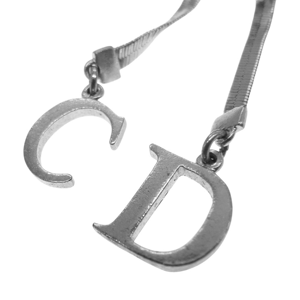Christian Dior クリスチャンディオール CD ロゴ リボン オールド ブレスレット  シルバー系【中古】