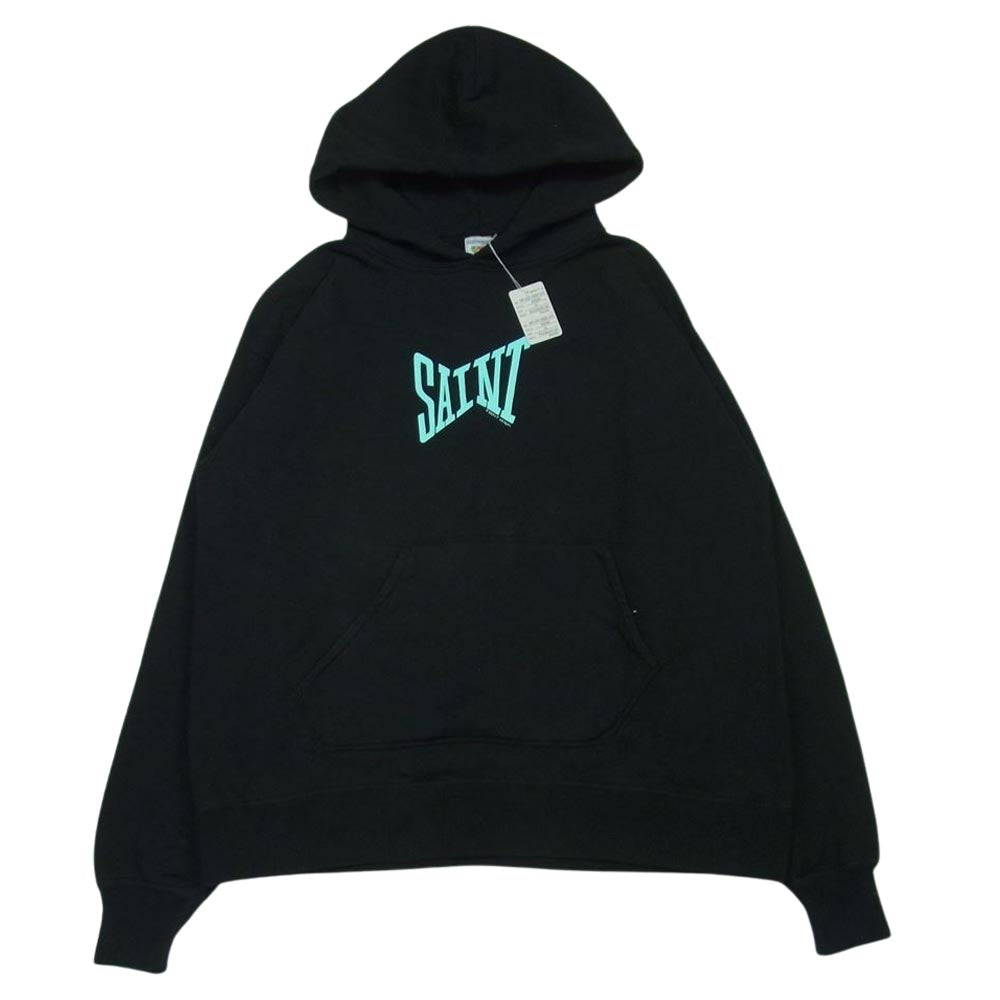 セントマイケル 23SS SM-S23-0000-047 SAINT HOODIE セント ロゴ フーディ パーカー スウェット ブラック系【新古品】【未使用】【中古】