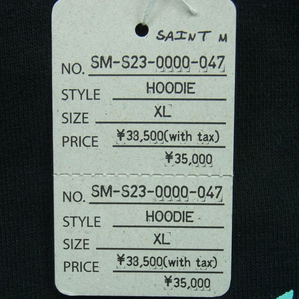 セントマイケル 23SS SM-S23-0000-047 SAINT HOODIE セント ロゴ フーディ パーカー スウェット ブラック系【新古品】【未使用】【中古】