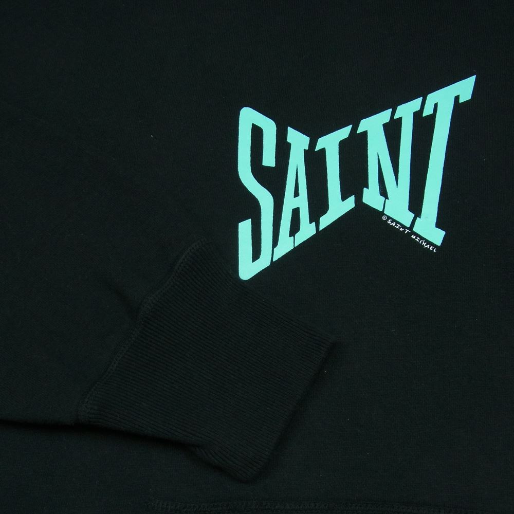 セントマイケル 23SS SM-S23-0000-047 SAINT HOODIE セント ロゴ フーディ パーカー スウェット ブラック系【新古品】【未使用】【中古】