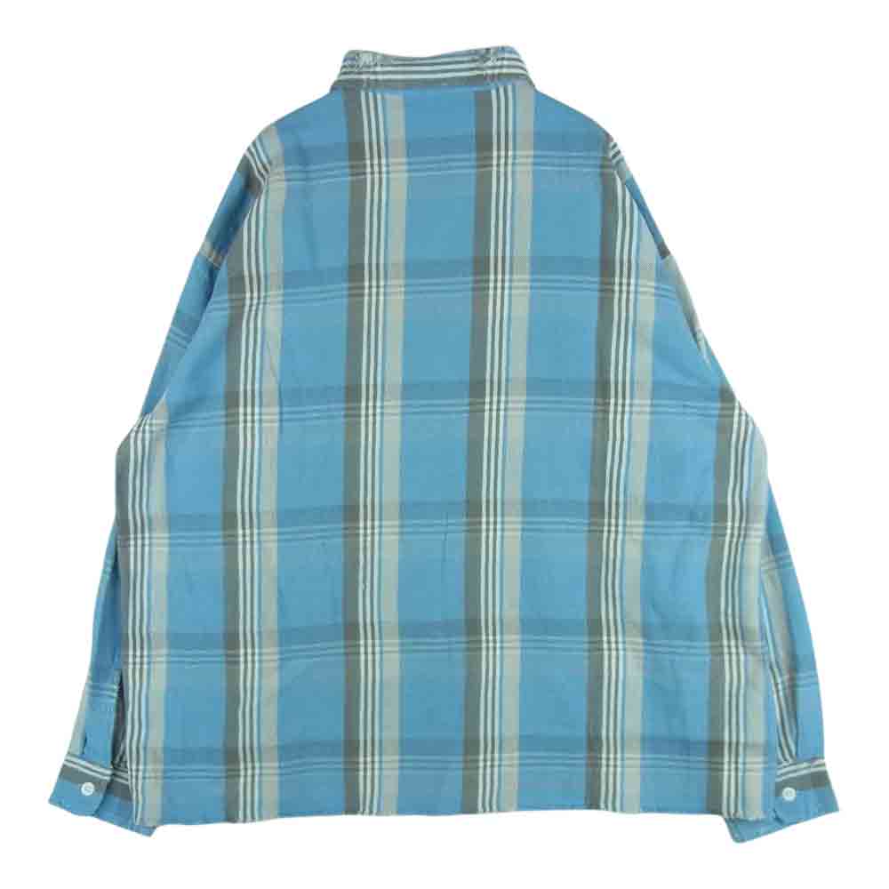セントマイケル 23SS SM-S23-0000-040 CHECK FRANNEL SHIRT チェック フランネル 長袖 シャツ ライトブルー系 グレー系 M【新古品】【未使用】【中古】