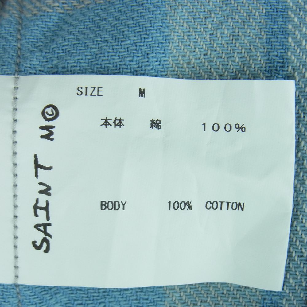 セントマイケル 23SS SM-S23-0000-040 CHECK FRANNEL SHIRT チェック フランネル 長袖 シャツ ライトブルー系 グレー系 M【新古品】【未使用】【中古】