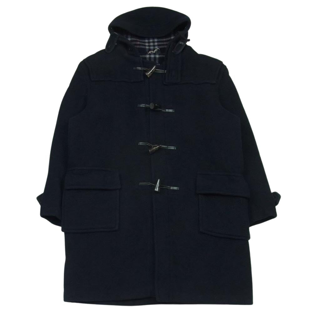BURBERRY バーバリー 英国製 裏地チェック ウール ダッフル コート ダークネイビー系【中古】