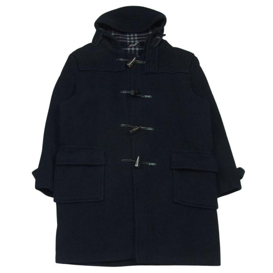 BURBERRY バーバリー 英国製 裏地チェック ウール ダッフル コート ダークネイビー系【中古】