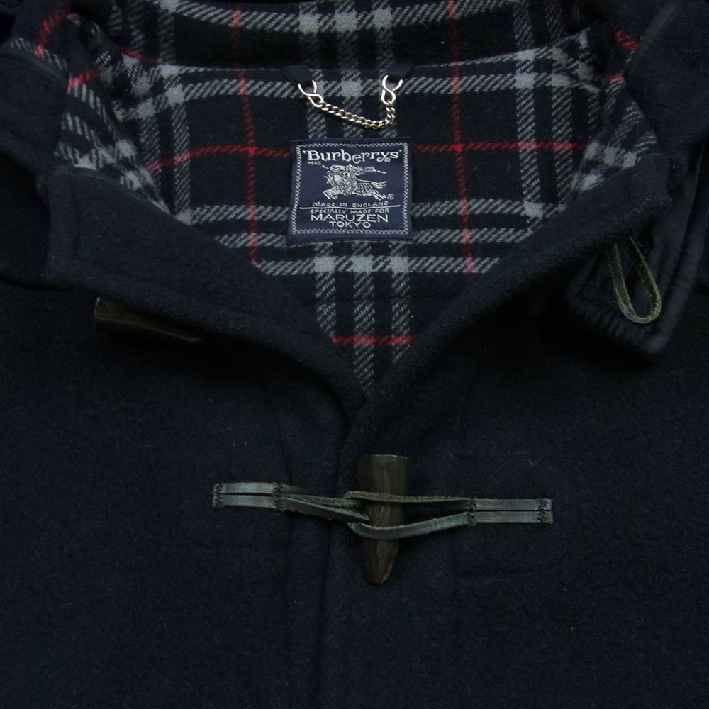 BURBERRY バーバリー 英国製 裏地チェック ウール ダッフル コート ダークネイビー系【中古】