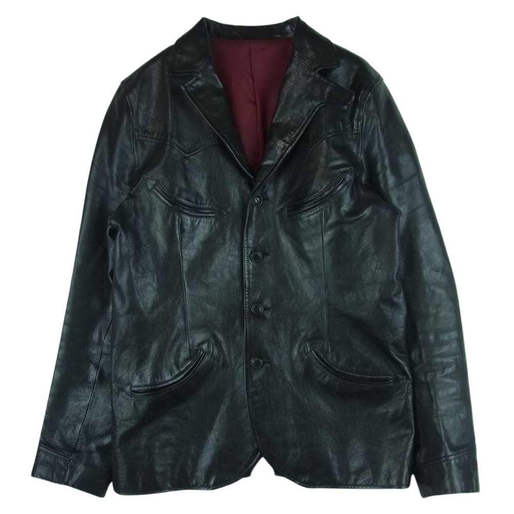 WESTRIDE ウエストライド GOATSKIN LEATHER CYCLE TAILORED JACKET ゴートスキン レザー サイクル テーラード ジャケット ブラック系 38【中古】