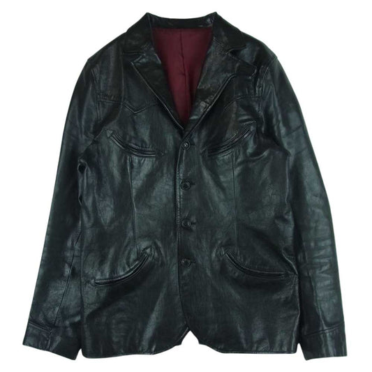 WESTRIDE ウエストライド GOATSKIN LEATHER CYCLE TAILORED JACKET ゴートスキン レザー サイクル テーラード ジャケット ブラック系 38【中古】