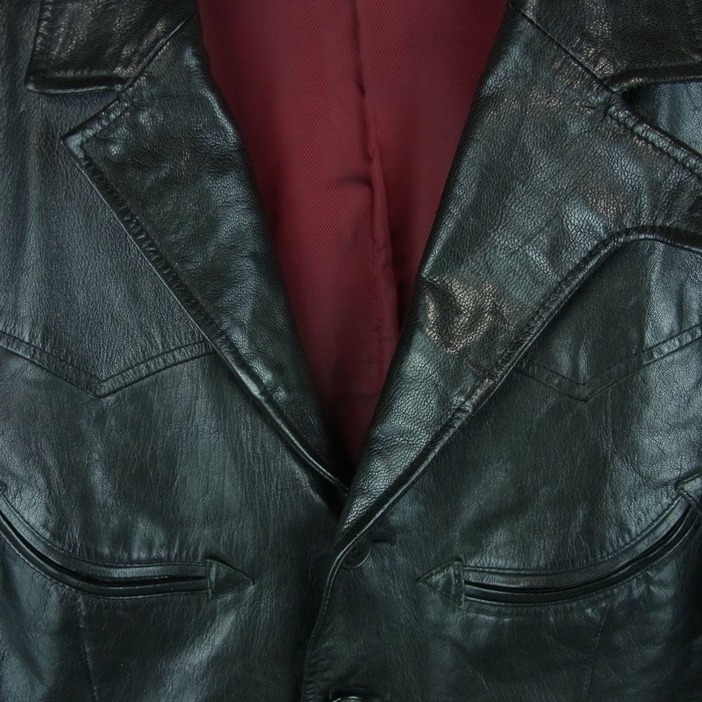 WESTRIDE ウエストライド GOATSKIN LEATHER CYCLE TAILORED JACKET ゴートスキン レザー サイクル テーラード ジャケット ブラック系 38【中古】