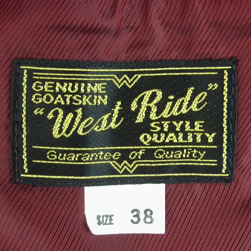 WESTRIDE ウエストライド GOATSKIN LEATHER CYCLE TAILORED JACKET ゴートスキン レザー サイクル テーラード ジャケット ブラック系 38【中古】