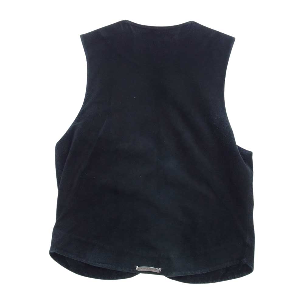 CHROME HEARTS クロムハーツ（原本無） 国内正規品 8B L LNGBCK SUEDE クロスボール ボタン スエード ベスト ブラック系 M【中古】