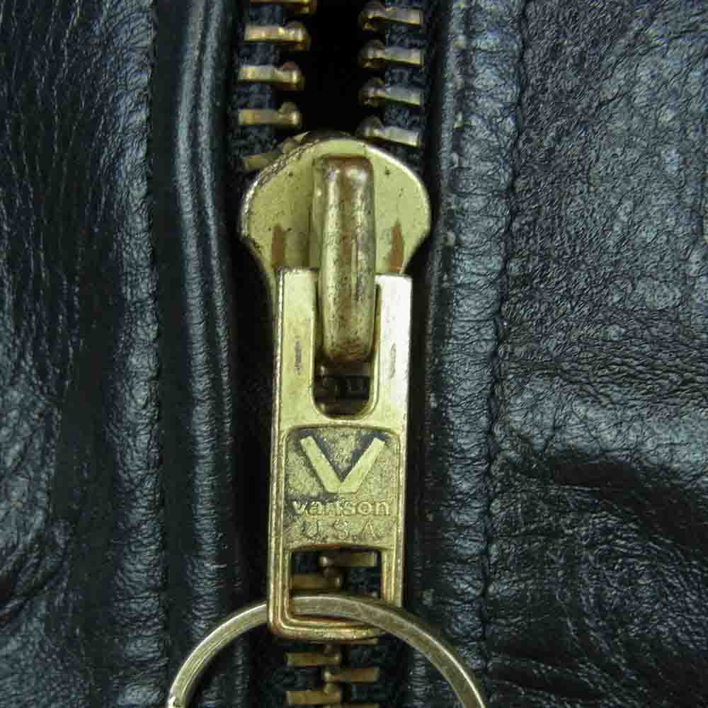 VANSON バンソン 11296Q16 BACKDROP バックドロップ 9TJV with CROSS BONE レザー ブルゾン ジャケット ブラック系 36【中古】