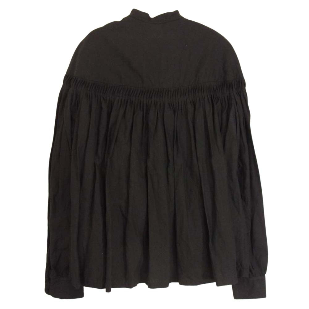 Scye サイ 20SS 1220-31038 Linen Tucked Half Placket Shirt リネン ピンタック プルオーバー 長袖 ブラウス  ブラック系 40【中古】