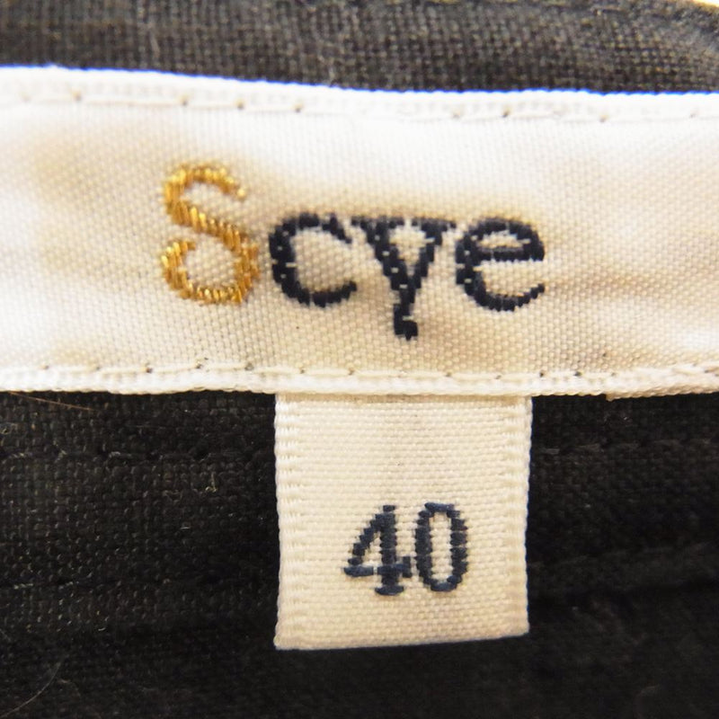 Scye サイ 20SS 1220-31038 Linen Tucked Half Placket Shirt リネン ピンタック プルオーバー 長袖 ブラウス  ブラック系 40【中古】