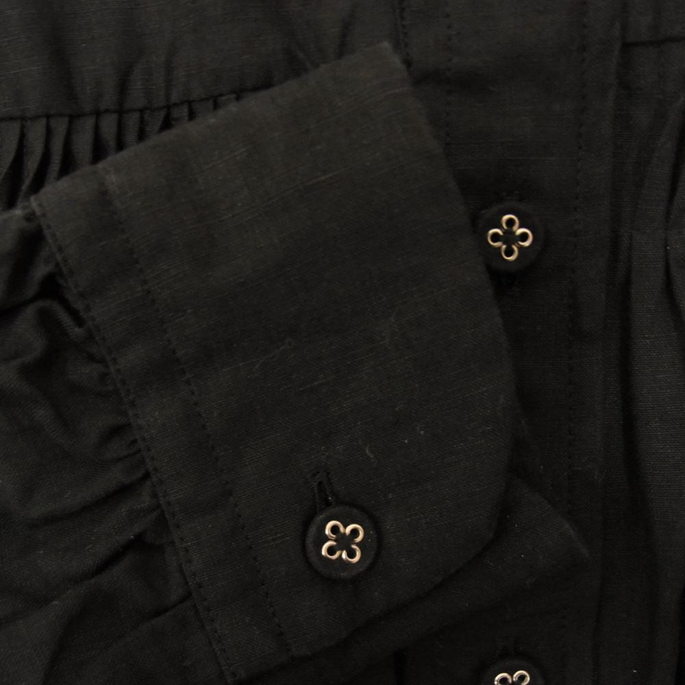 Scye サイ 20SS 1220-31038 Linen Tucked Half Placket Shirt リネン ピンタック プルオーバー 長袖 ブラウス  ブラック系 40【中古】