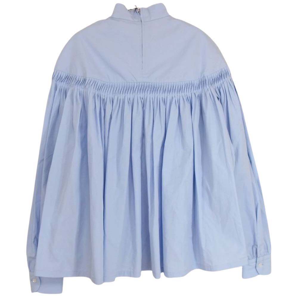 Scye サイ 20SS 1220-31067 ギザ コットン ハイネック ピンタック ブラウス  ライトブルー系 40【極上美品】【中古】