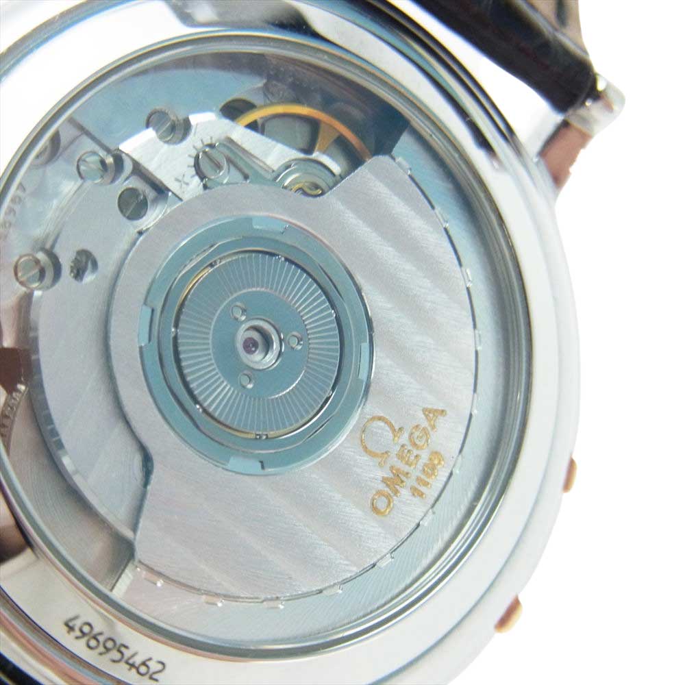 OMEGA オメガ K18YG コンステレーション 裏スケ オートマチック レザーバンド 時計 ウオッチ  ブラック系 ゴールド系【中古】