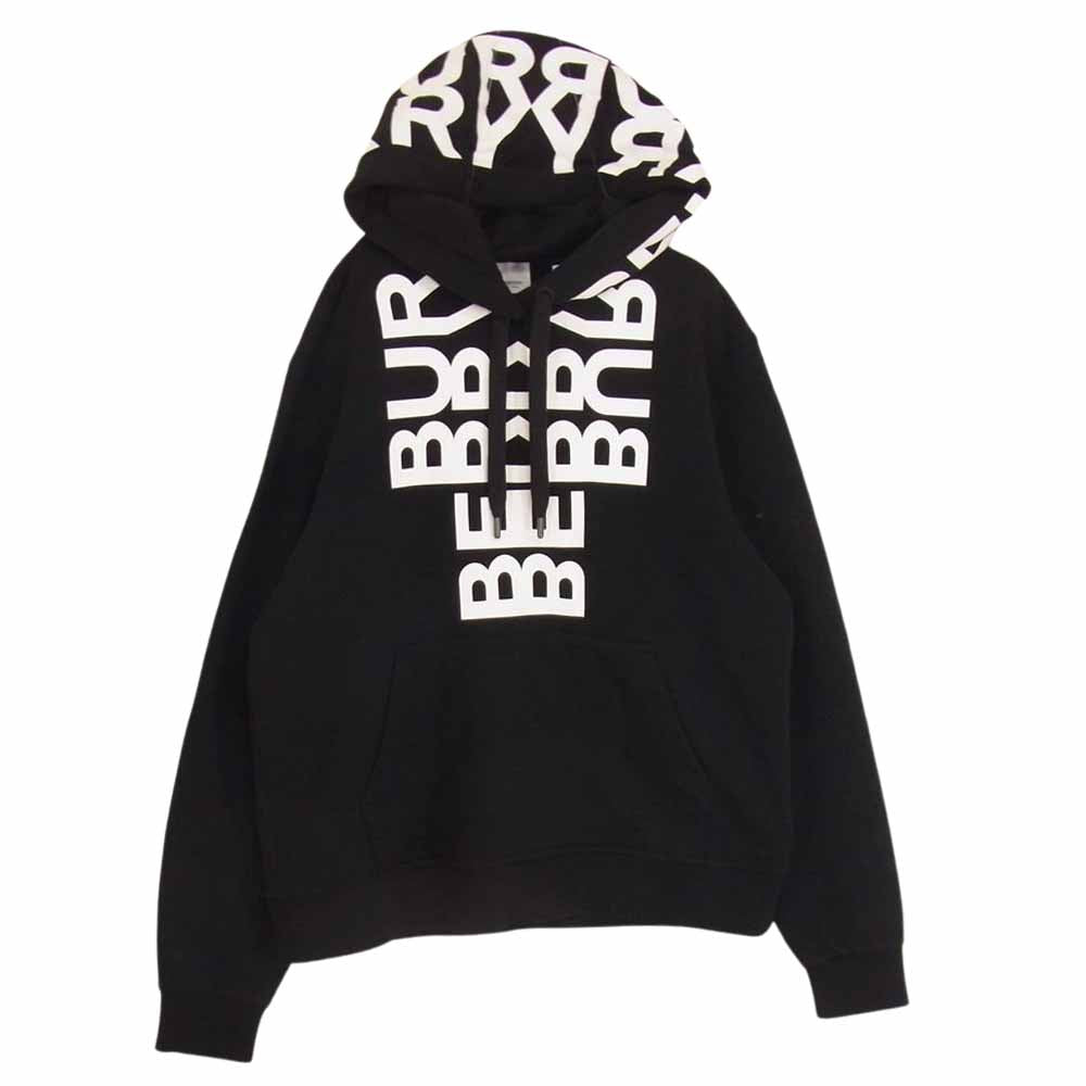 BURBERRY バーバリー 22SS CNSOUFOU1QUA 8052537 Riccardo Tisci リカルド ティッシ フード 胸 ロゴ オーバーサイズ プルオーバー パーカー フーディー ブラック系 M【中古】