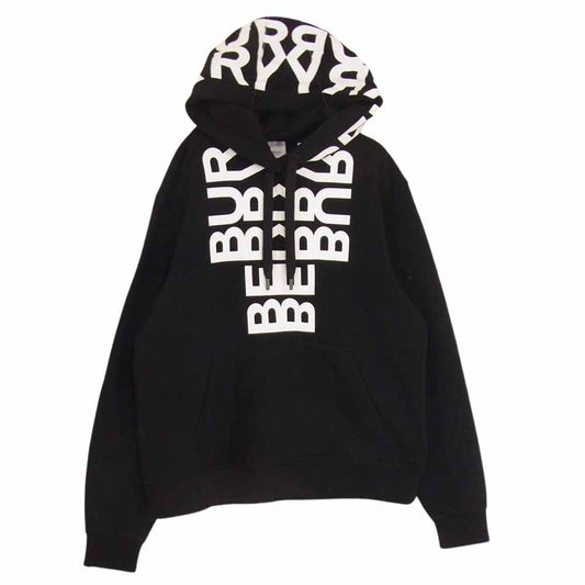 BURBERRY バーバリー 22SS CNSOUFOU1QUA 8052537 Riccardo Tisci リカルド ティッシ フード 胸 ロゴ オーバーサイズ プルオーバー パーカー フーディー ブラック系 M【中古】