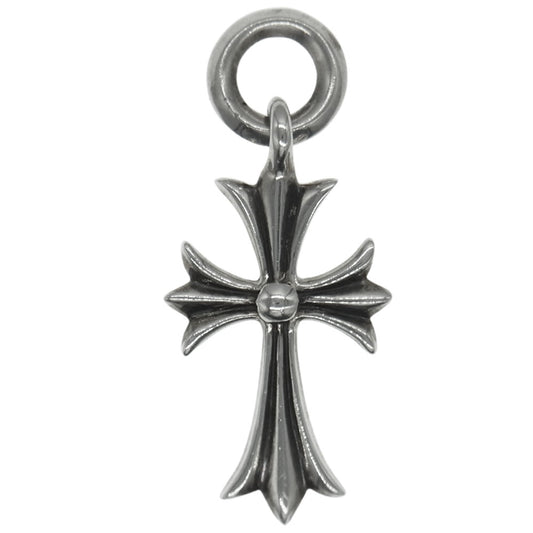 CHROME HEARTS クロムハーツ（原本無） TINY CH CROSS タイニーCHクロス チャーム シルバー ネックレス トップ ブラック系 シルバー系【中古】