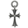 CHROME HEARTS クロムハーツ（原本無） TINY CH CROSS タイニーCHクロス チャーム シルバー ネックレス トップ ブラック系 シルバー系【中古】