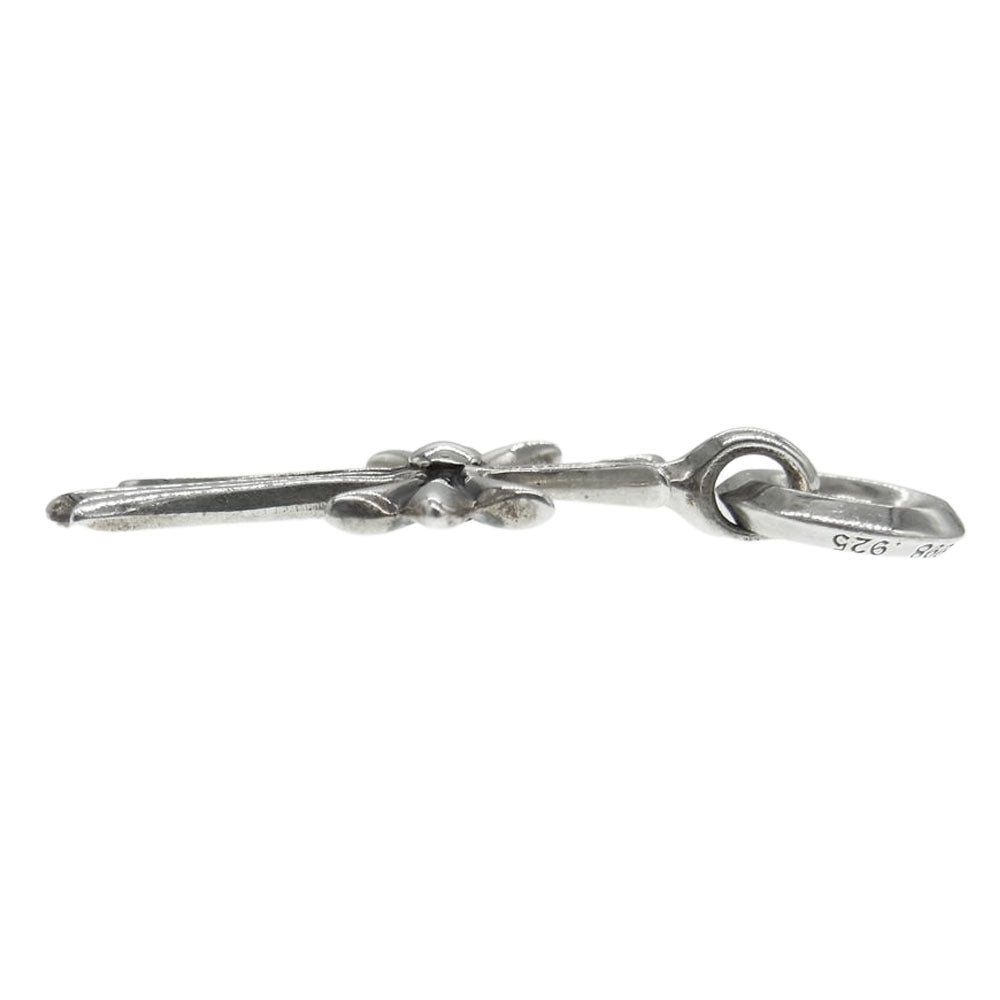 CHROME HEARTS クロムハーツ（原本無） TINY CH CROSS タイニーCHクロス チャーム シルバー ネックレス トップ ブラック系 シルバー系【中古】