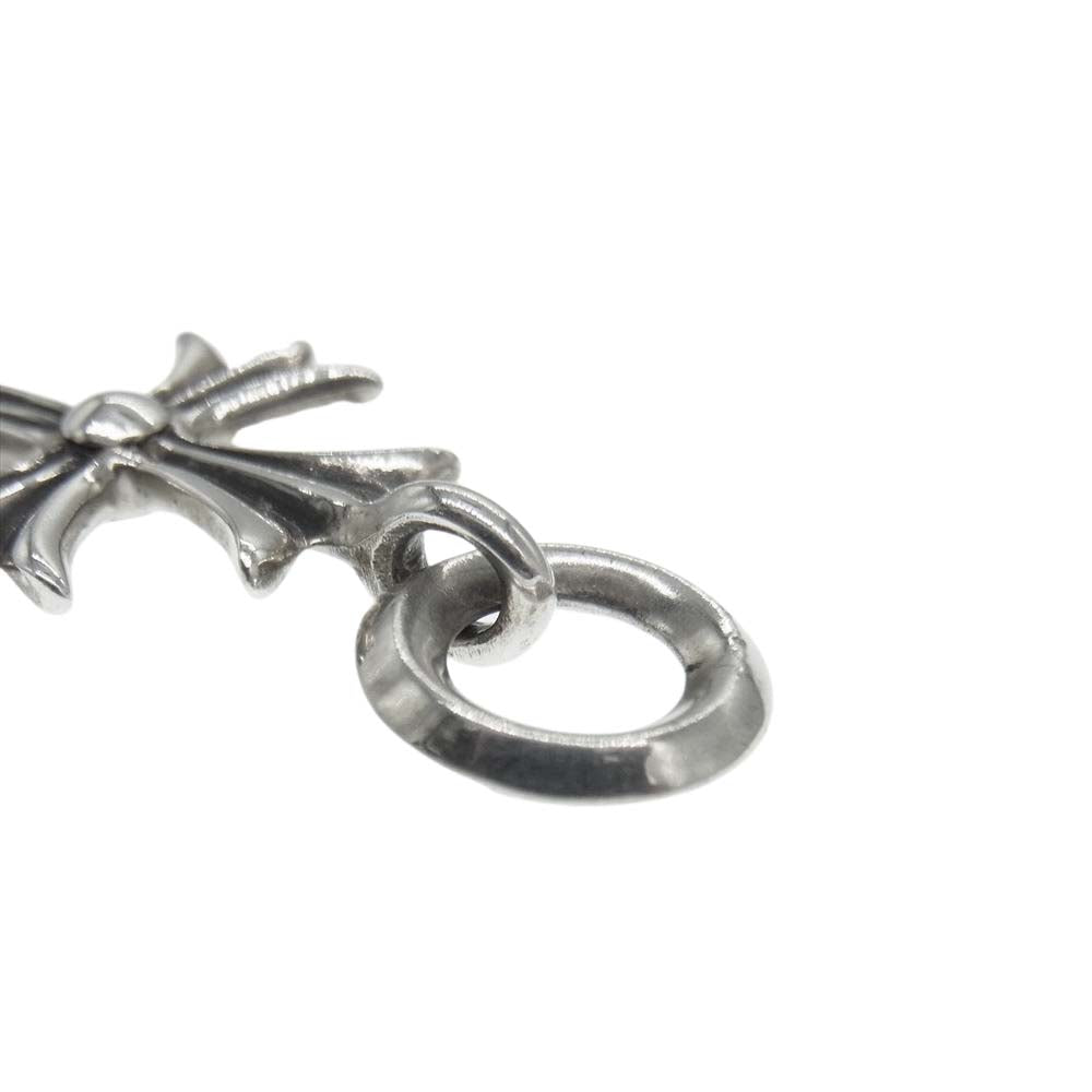 CHROME HEARTS クロムハーツ（原本無） TINY CH CROSS タイニーCHクロス チャーム シルバー ネックレス トップ ブラック系 シルバー系【中古】
