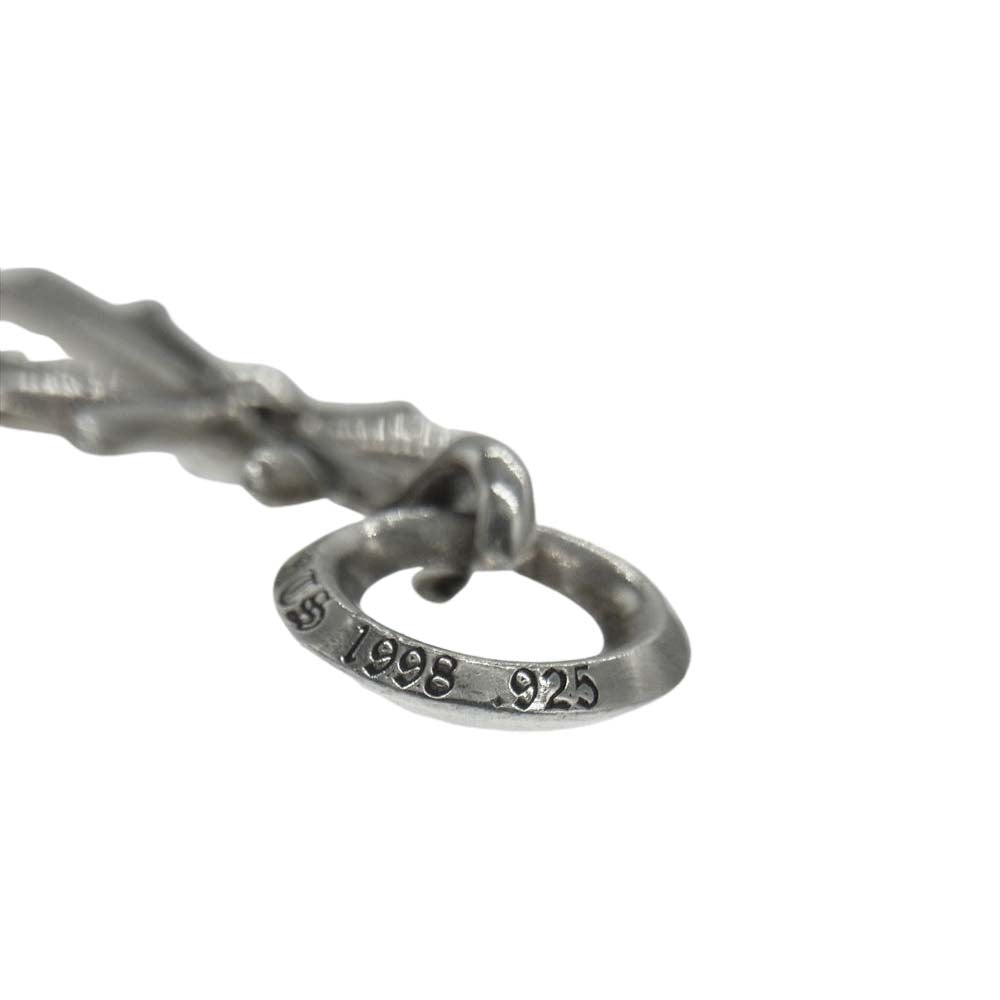 CHROME HEARTS クロムハーツ（原本無） TINY CH CROSS タイニーCHクロス チャーム シルバー ネックレス トップ ブラック系 シルバー系【中古】