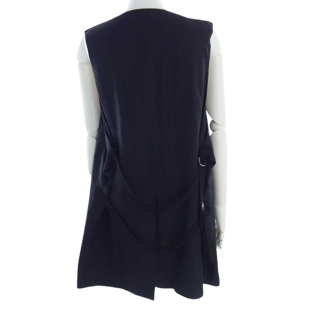 ANN DEMEULEMEESTER アンドゥムルメステール 2201-M-WA04-140-099 5B コットン ロング ジレ ベスト ブラック系 54【中古】