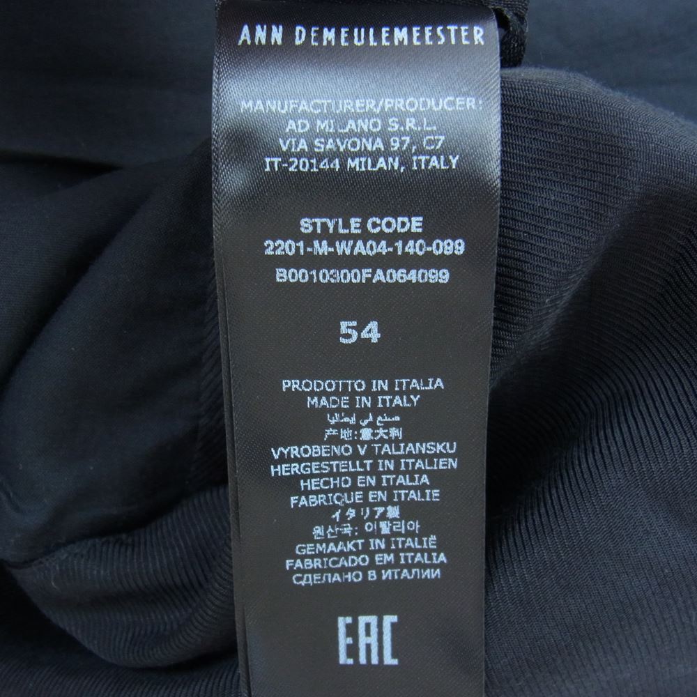 ANN DEMEULEMEESTER アンドゥムルメステール 2201-M-WA04-140-099 5B コットン ロング ジレ ベスト ブラック系 54【中古】