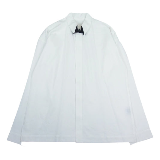 HOMME PLISSE ISSEY MIYAKE オム プリッセ イッセイミヤケ 20SS HP55FJ001 BOW-TIE PRESS SHIRT ボウタイ プレス 長袖 比翼 ドレス シャツ ホワイト系 4【美品】【中古】