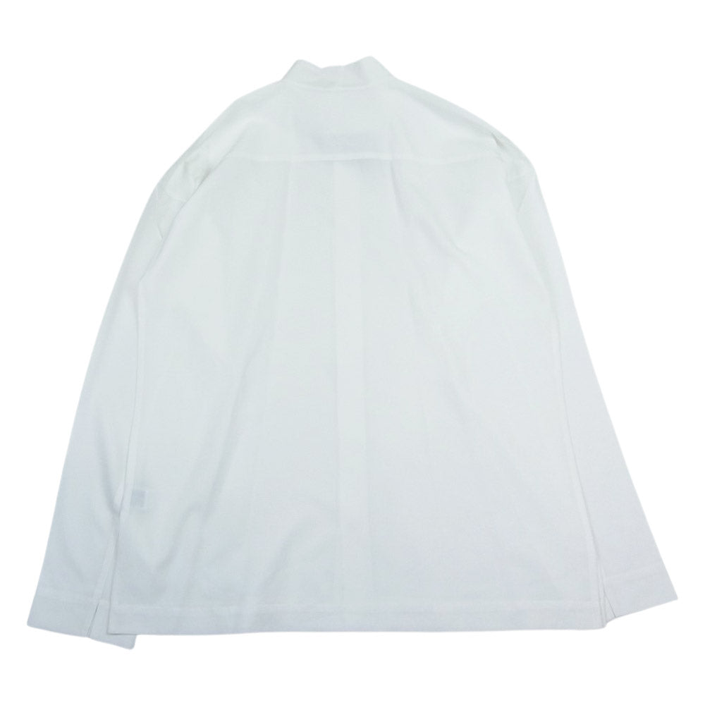 HOMME PLISSE ISSEY MIYAKE オム プリッセ イッセイミヤケ 20SS HP55FJ001 BOW-TIE PRESS SHIRT ボウタイ プレス 長袖 比翼 ドレス シャツ ホワイト系 4【美品】【中古】