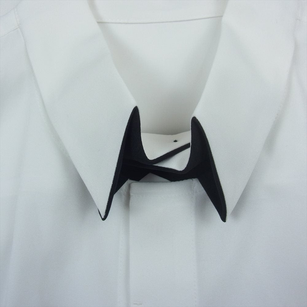 HOMME PLISSE ISSEY MIYAKE オム プリッセ イッセイミヤケ 20SS HP55FJ001 BOW-TIE PRESS SHIRT ボウタイ プレス 長袖 比翼 ドレス シャツ ホワイト系 4【美品】【中古】