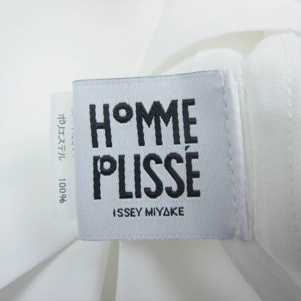 HOMME PLISSE ISSEY MIYAKE オム プリッセ イッセイミヤケ 20SS HP55FJ001 BOW-TIE PRESS SHIRT ボウタイ プレス 長袖 比翼 ドレス シャツ ホワイト系 4【美品】【中古】