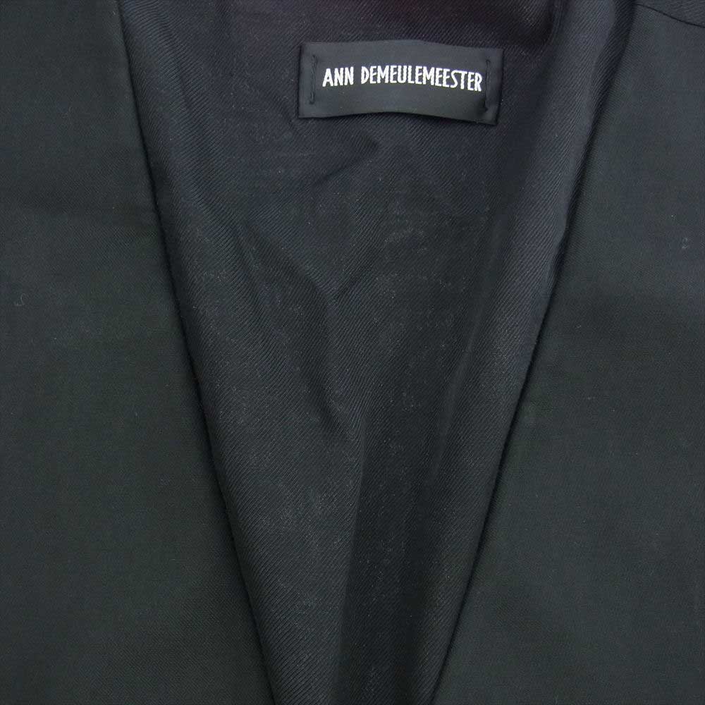 ANN DEMEULEMEESTER アンドゥムルメステール 2201-M-WA01-180-099 SIEN COTTON VEST コットン ロング ベスト ジレ ブラック系 54【美品】【中古】