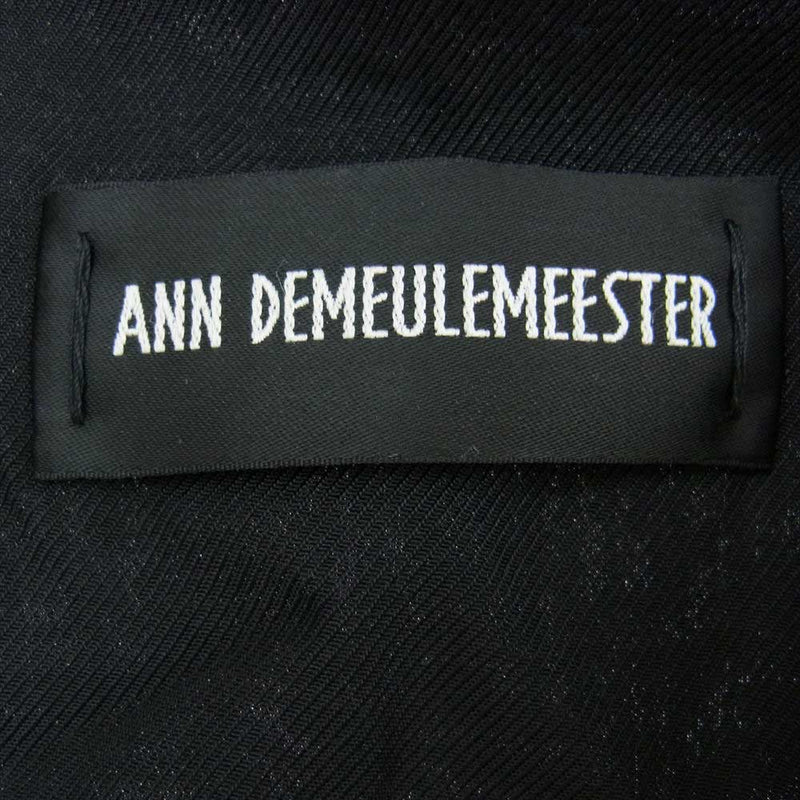 ANN DEMEULEMEESTER アンドゥムルメステール 2201-M-WA01-180-099 SIEN COTTON VEST コットン ロング ベスト ジレ ブラック系 54【美品】【中古】