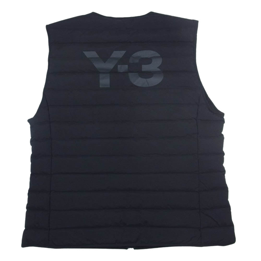 Yohji Yamamoto ヨウジヤマモト GK4577 Y-3 ワイスリー Classic Liner Vest クラシックライナー フルジップ バックロゴ ダウンベスト ブラック系 XL【美品】【中古】