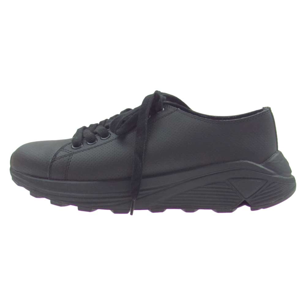 Yohji Yamamoto POUR HOMME ヨウジヤマモトプールオム 23SS HZ-E03-965-1-05 PU/PUNCHING LOW TOP LACE UP SHOES パンチング ローカット ビブラムソール スニーカー ブラック系 5【美品】【中古】