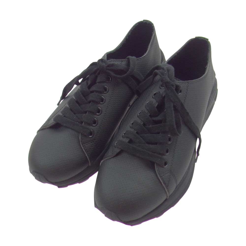 Yohji Yamamoto POUR HOMME ヨウジヤマモトプールオム 23SS HZ-E03-965-1-05 PU/PUNCHING LOW TOP LACE UP SHOES パンチング ローカット ビブラムソール スニーカー ブラック系 5【美品】【中古】